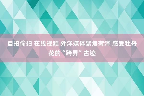 自拍偷拍 在线视频 外洋媒体聚焦菏泽 感受牡丹花的“跨界”古迹