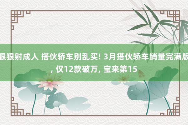 狠狠射成人 搭伙轿车别乱买! 3月搭伙轿车销量完满版, 仅12款破万, 宝来第15