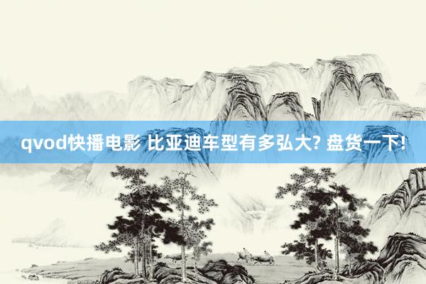 qvod快播电影 比亚迪车型有多弘大? 盘货一下!