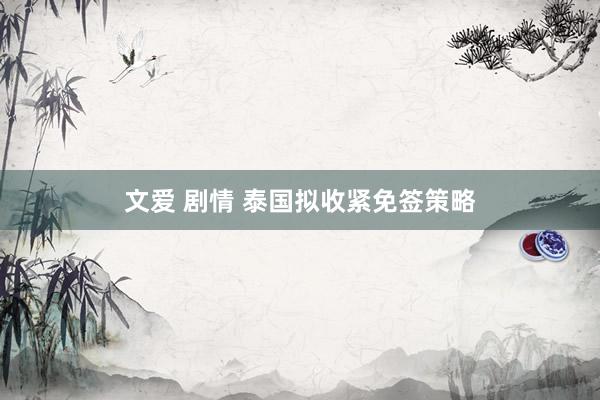 文爱 剧情 泰国拟收紧免签策略