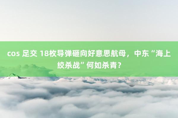 cos 足交 18枚导弹砸向好意思航母，中东“海上绞杀战”何如杀青？